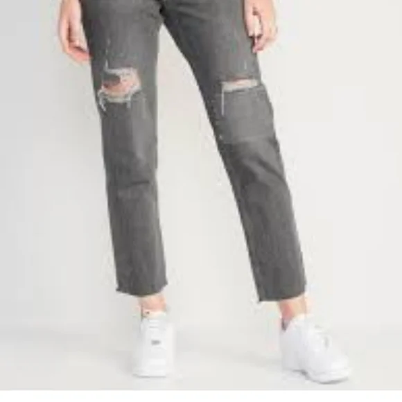 NWOT - Old Navy Extra High-Waisted Button-Fly Sky-Hi Straight Patchwork Sz.14 - Picture 12 of 12